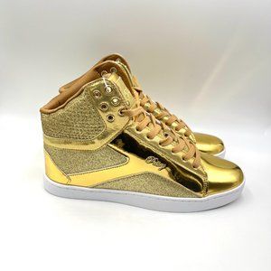 Pastry Womens Pop Tart Glitter Gold High Top Dance Sneakers Shoes Size 10